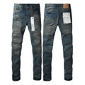 Jeans Purple Brand – Lavado Azul con Salpicaduras y Roturas