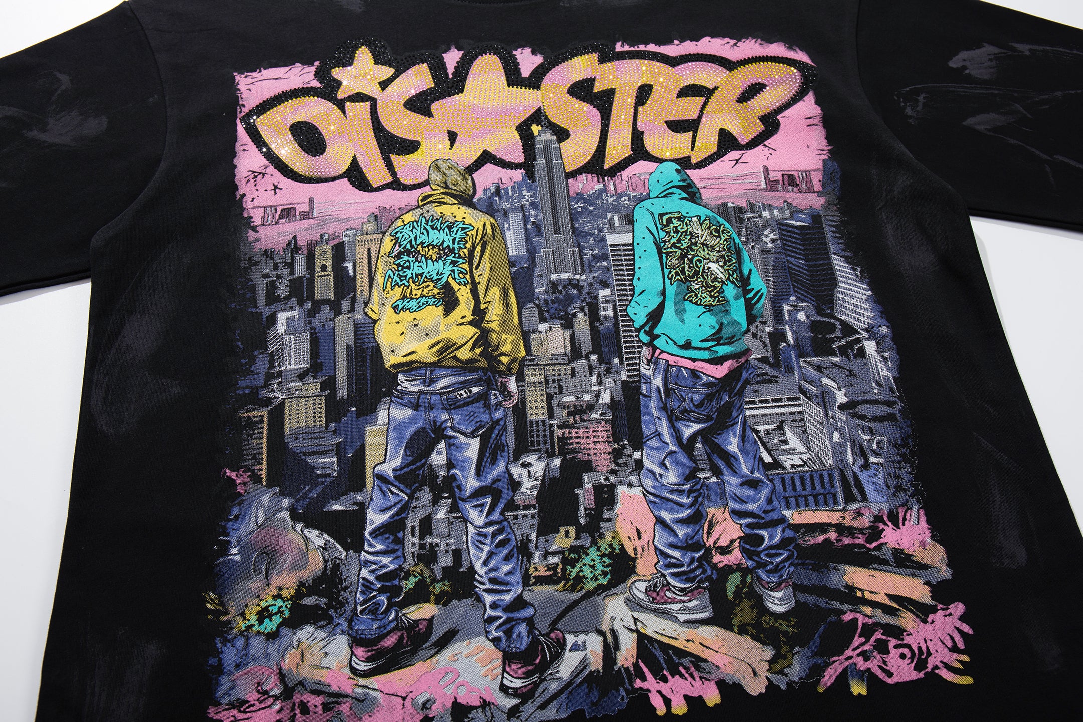Camiseta Corta Urbana BKYS "Disaster" - Off-White / Gris Claro