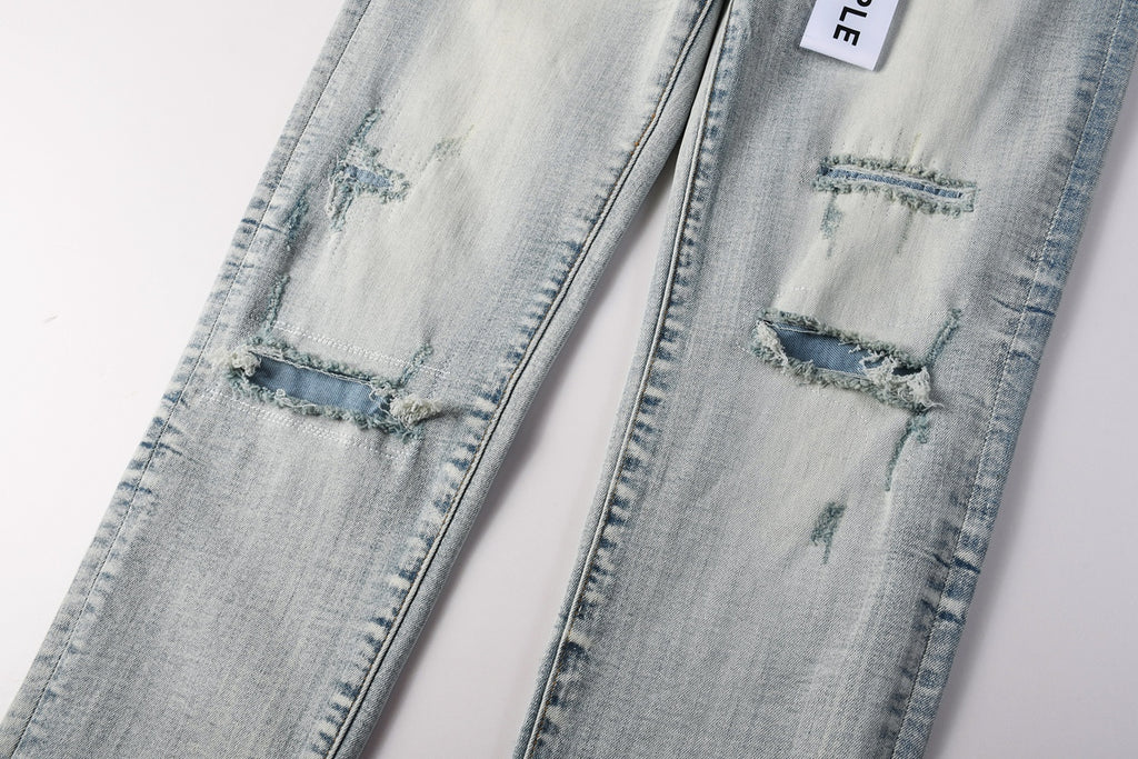 Jeans Purple Brand – Lavado Claro con Roturas