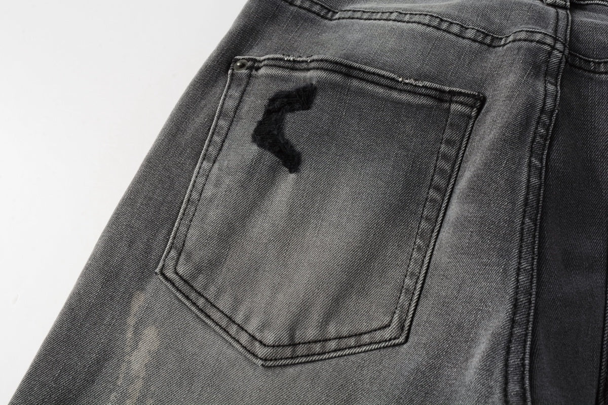 Jeans Ksubi – Lavado Gris con Detalles