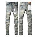 Jeans Purple Brand – Lavado Vintage con Parches Azules