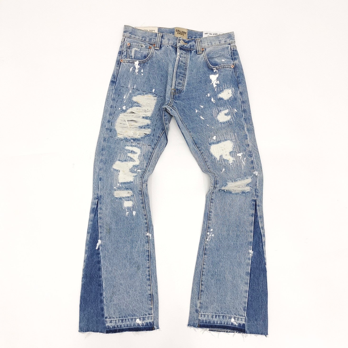 Jeans Gallery Dept. – Art Dept. Flare con Desgaste y Salpicaduras