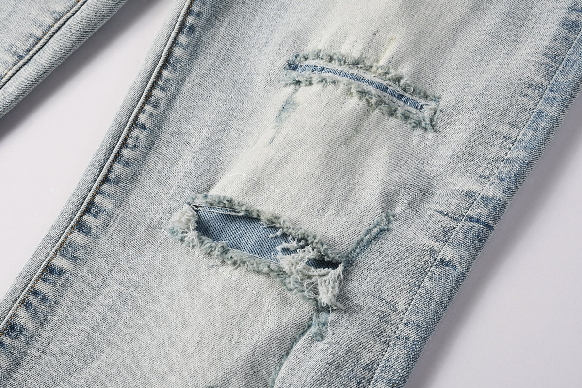 Jeans Purple Brand – Lavado Claro con Roturas