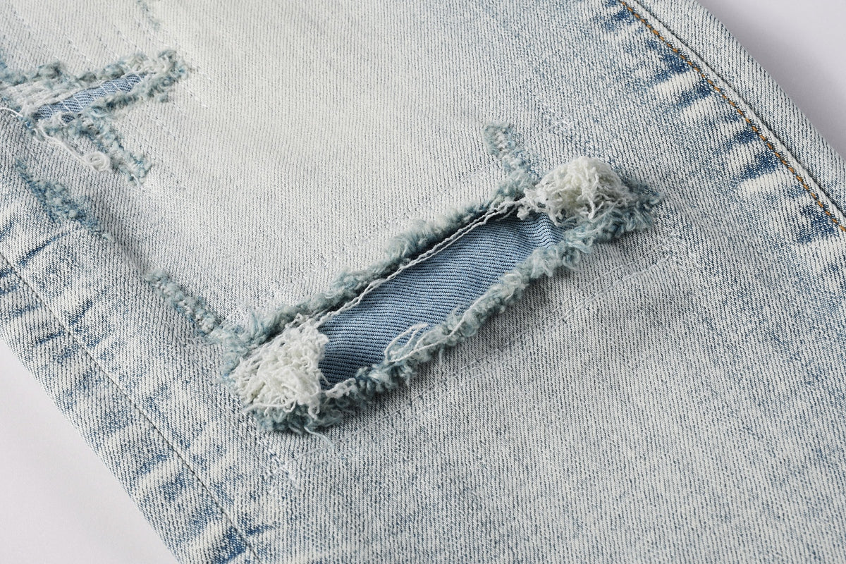 Jeans Purple Brand – Lavado Claro con Roturas