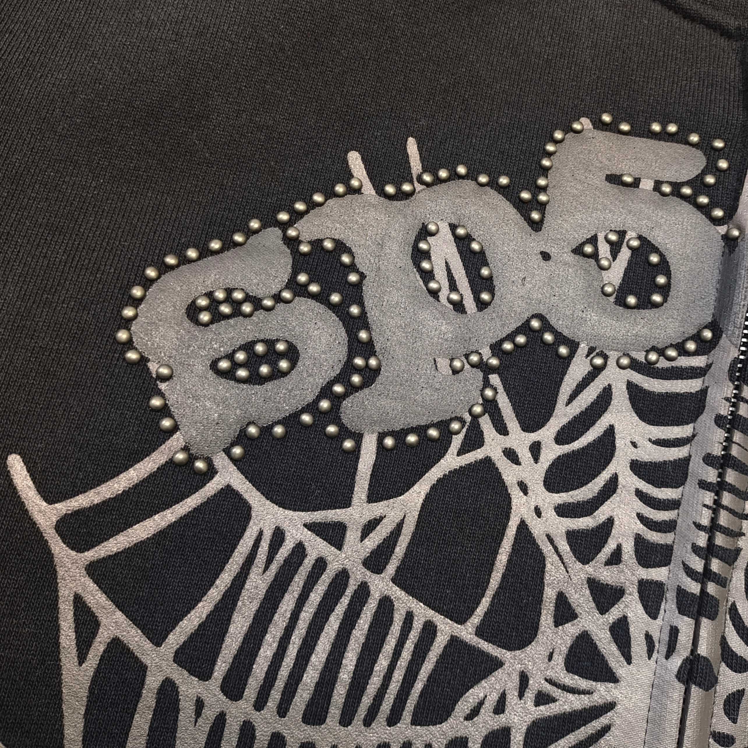 Sudadera Sp5der – Logo y Telaraña con Pedrería