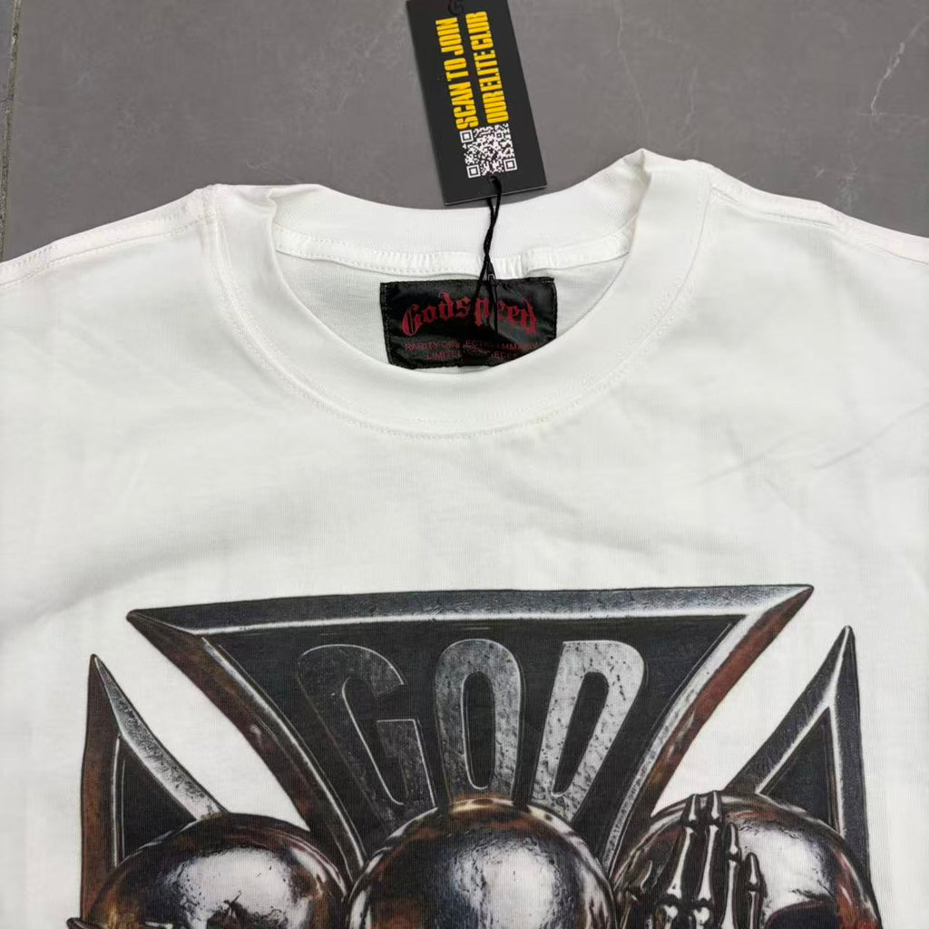 Godspeed Three Skulls Cross T-Shirt