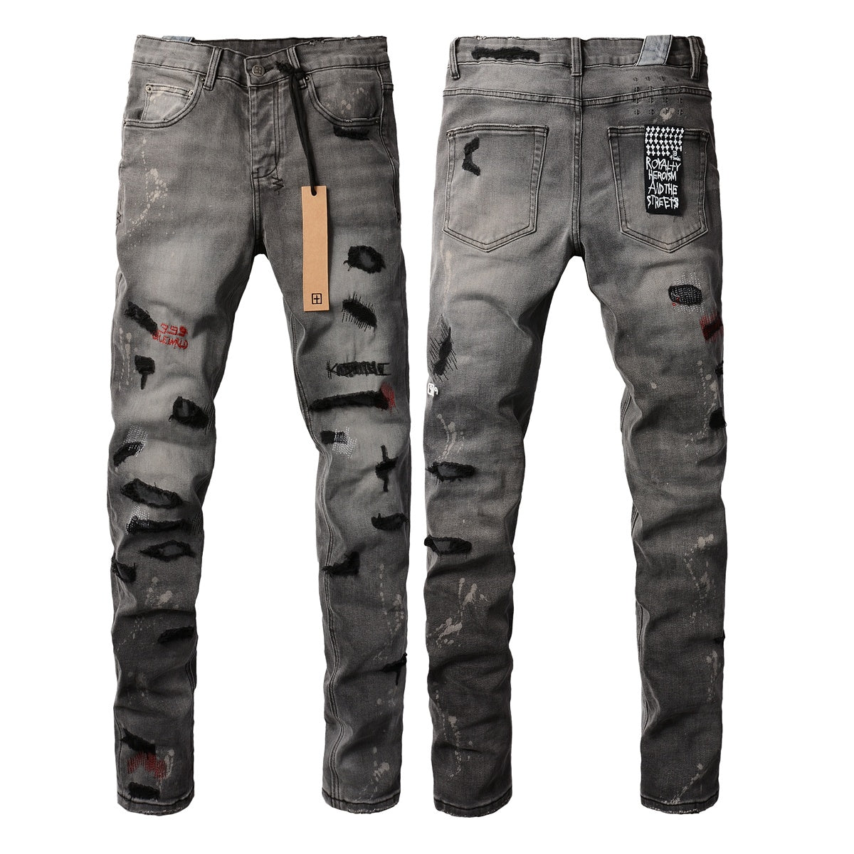 Jeans Ksubi – Lavado Gris con Detalles