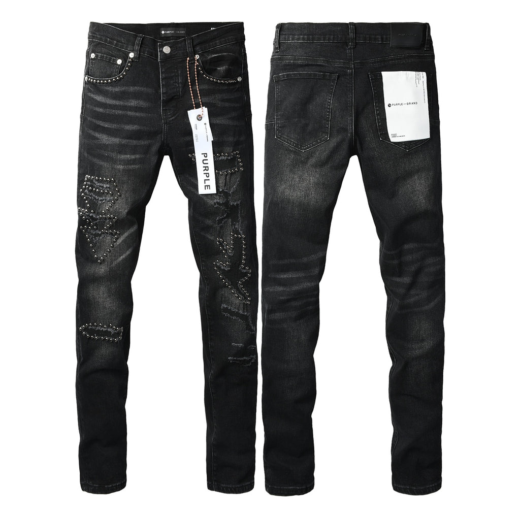 Jeans Negro Desgastado – Detalles en Pedrería