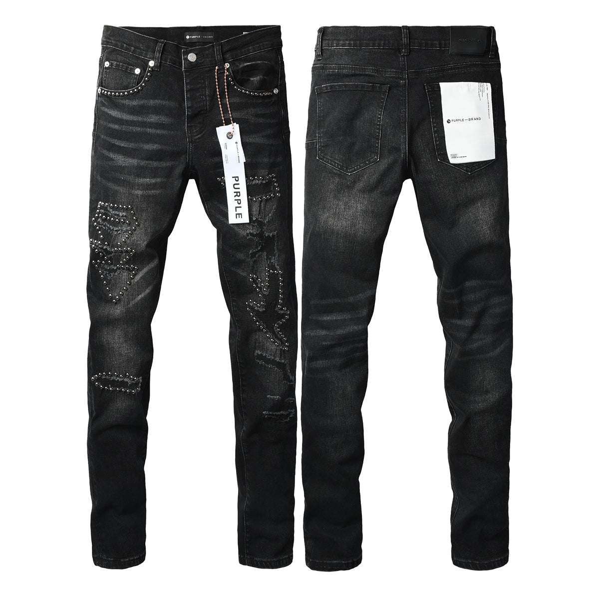 Jeans Negro Desgastado – Detalles en Pedrería
