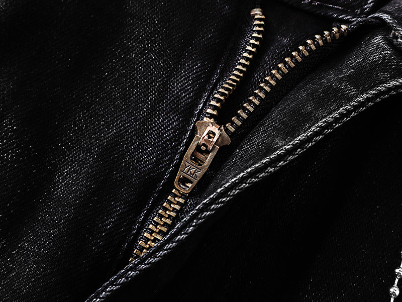 Jeans Valabasas – Lavado Negro con Remiendos
