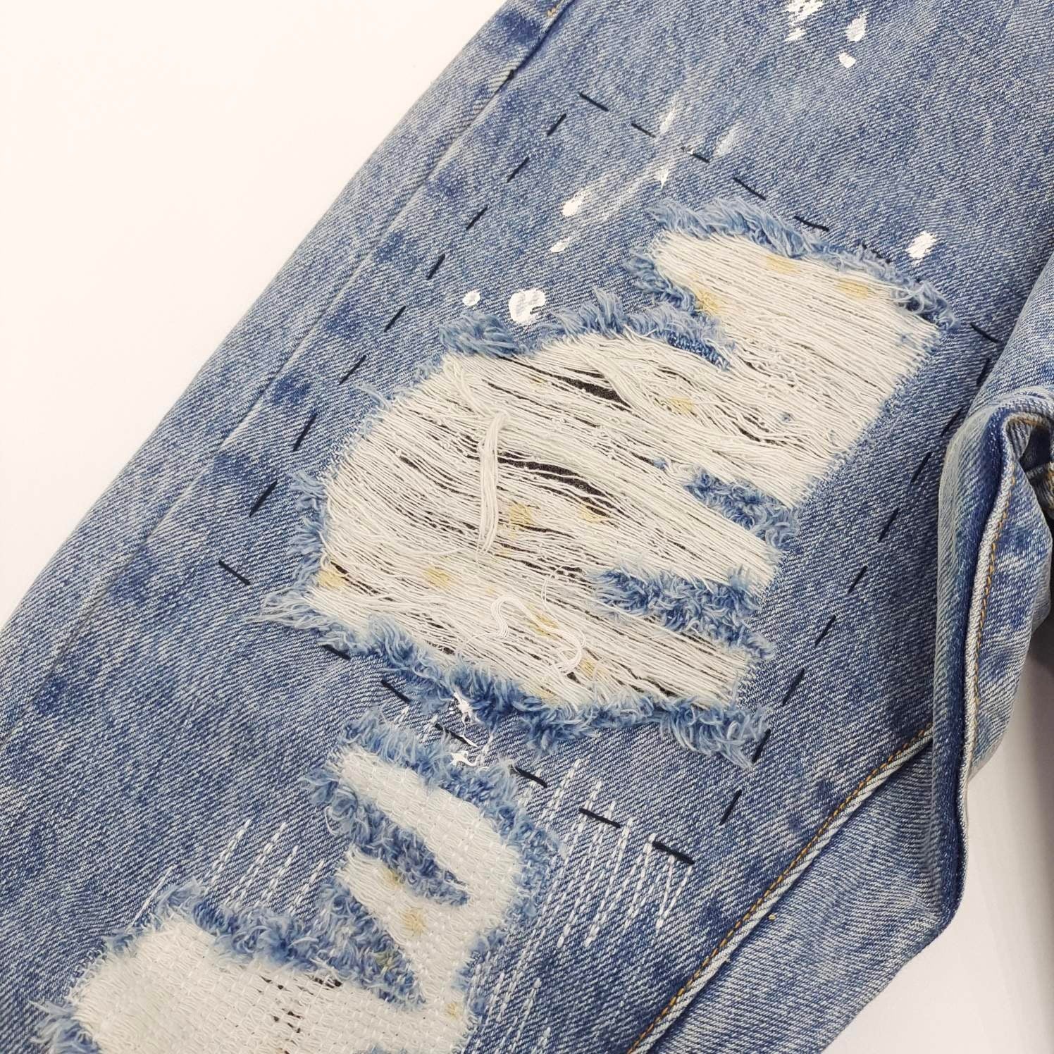 Jeans Gallery Dept. – Art Dept. Flare con Desgaste y Salpicaduras
