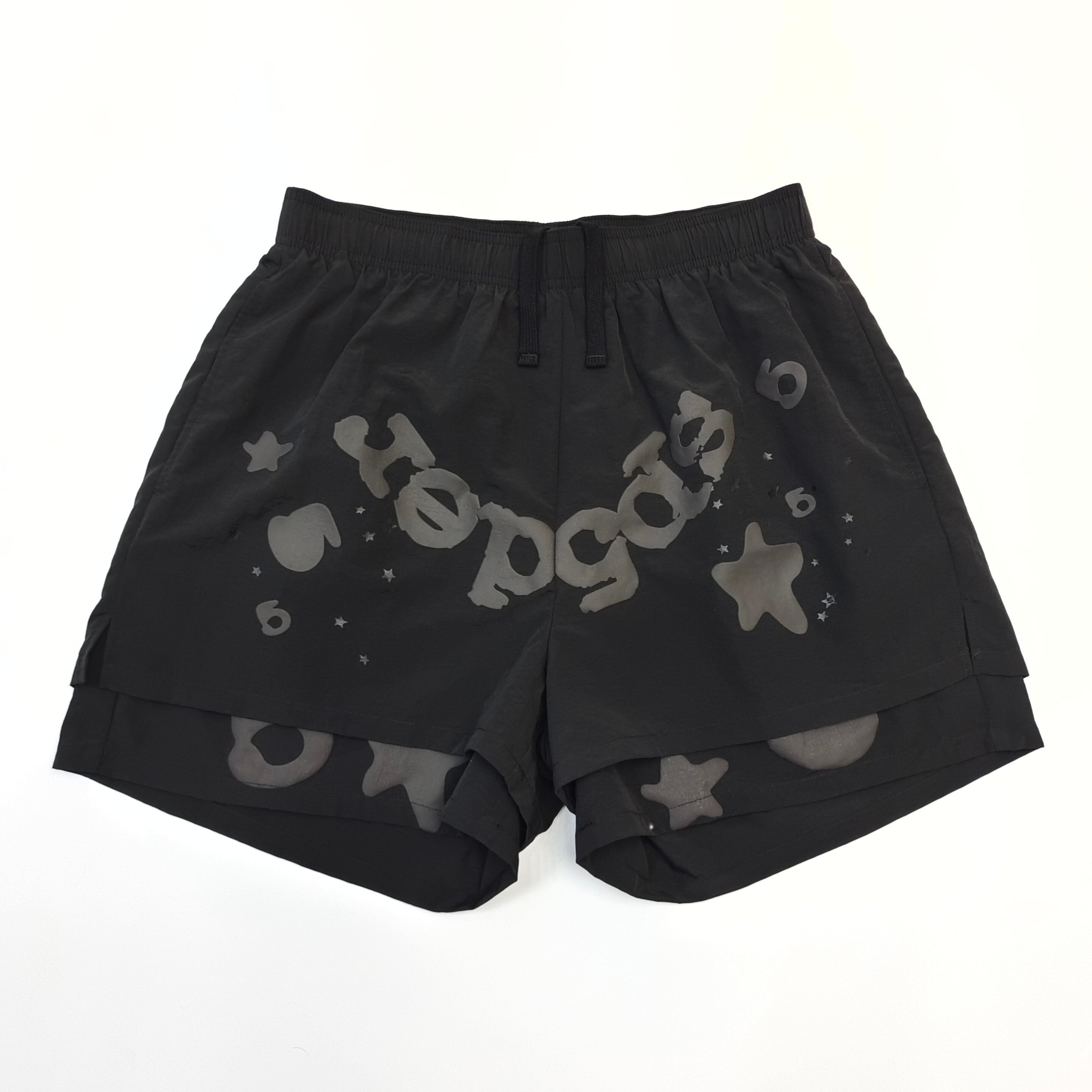Shorts Sp5der – Doble Capa con Logo y Estrellas