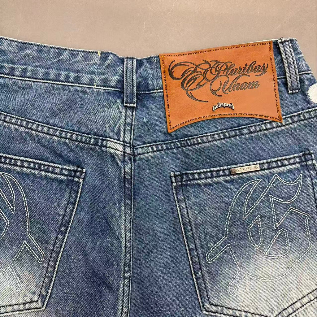 Shorts de Mezclilla Diseño Esquelético