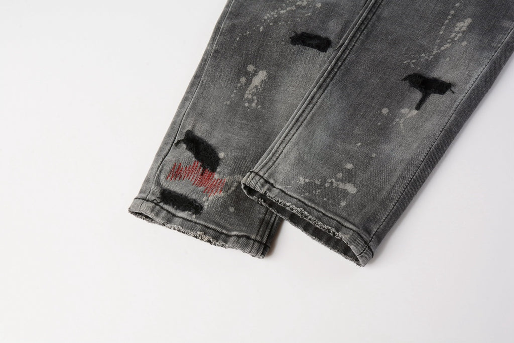 Jeans Ksubi – Lavado Gris con Detalles