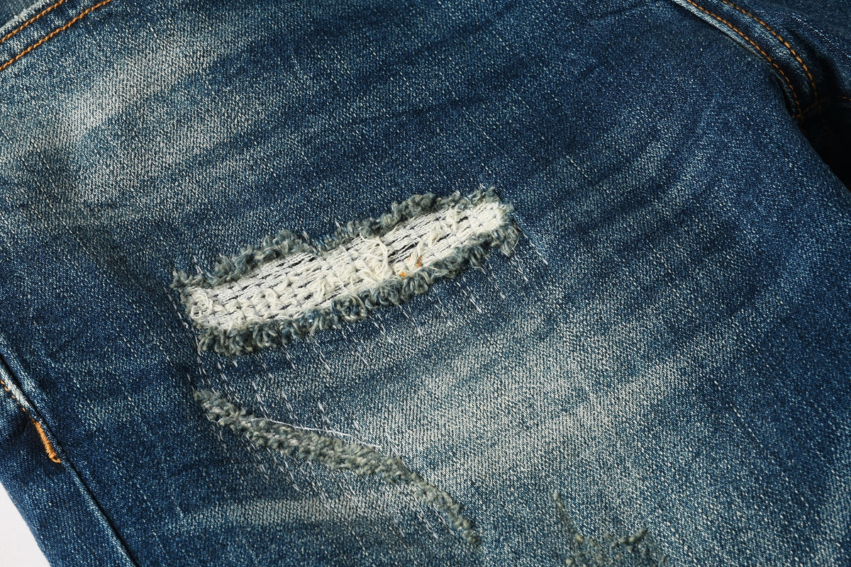 Jeans Purple Brand – Lavado Azul Medio con Roturas