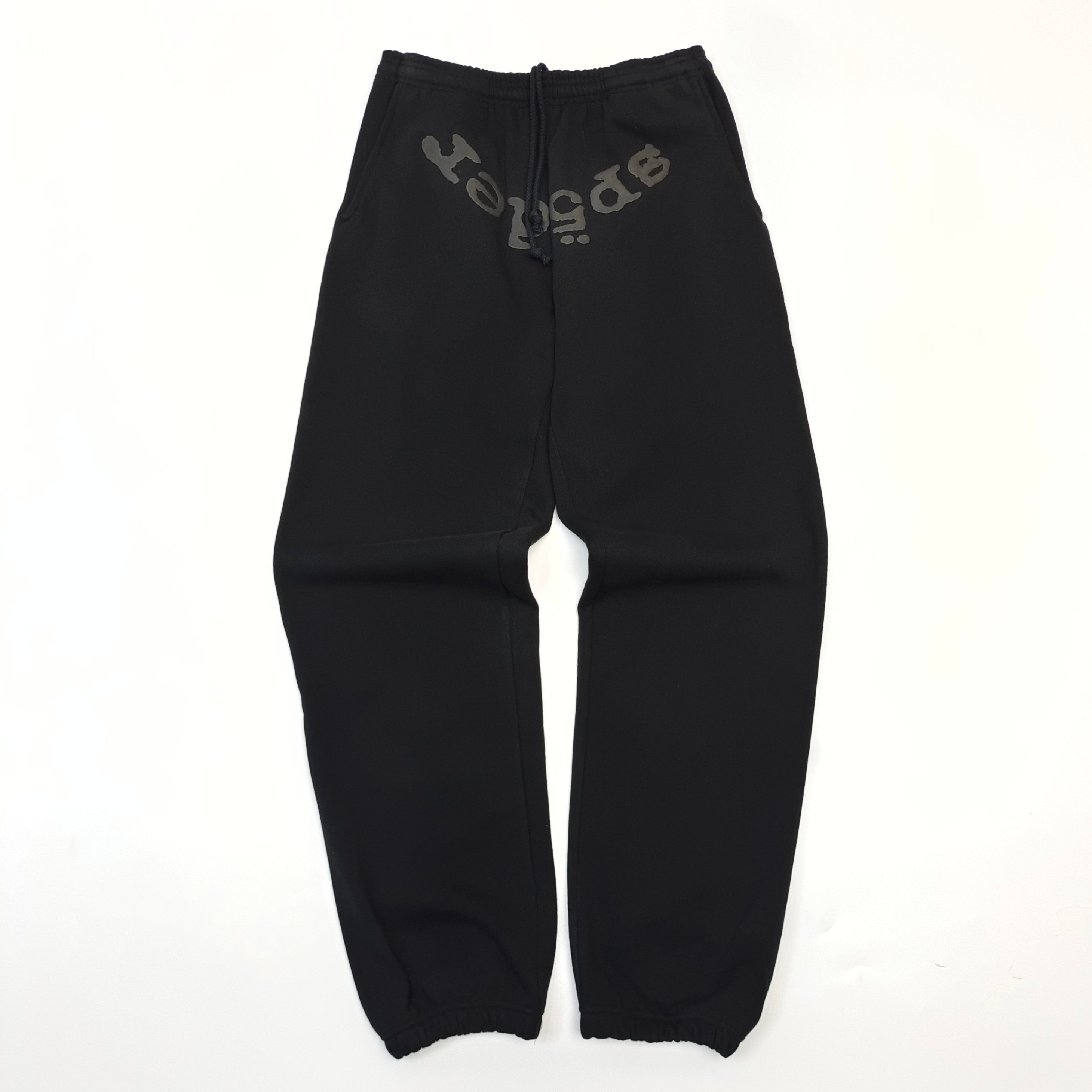 Pantalones Sp5der – Logo Curvo Gris