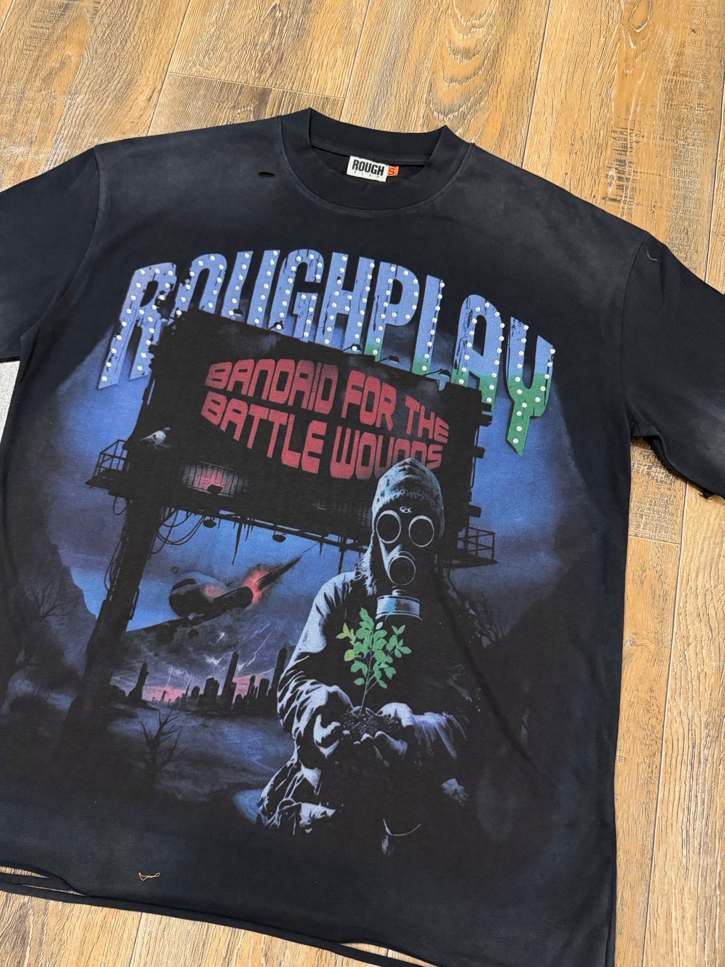 RoughPlay "Bandaid for the Battle Wounds" Cut-Off Tee.
