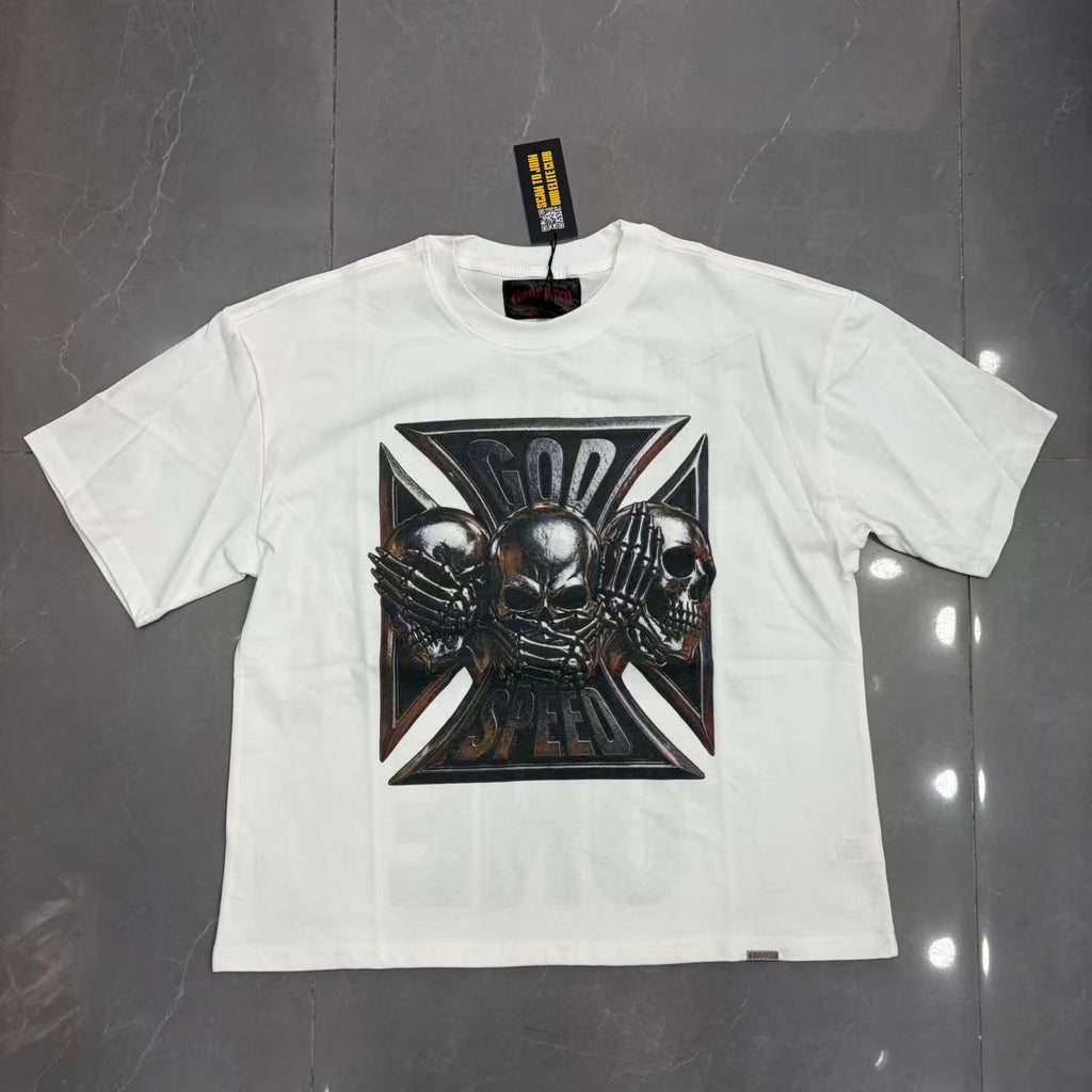 Godspeed Three Skulls Cross T-Shirt