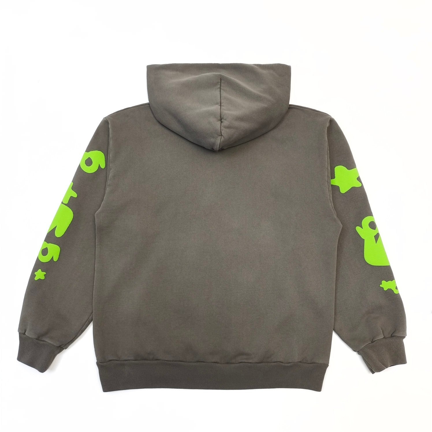 Sudadera Sp5der – Logo y Estrellas Verde Neón
