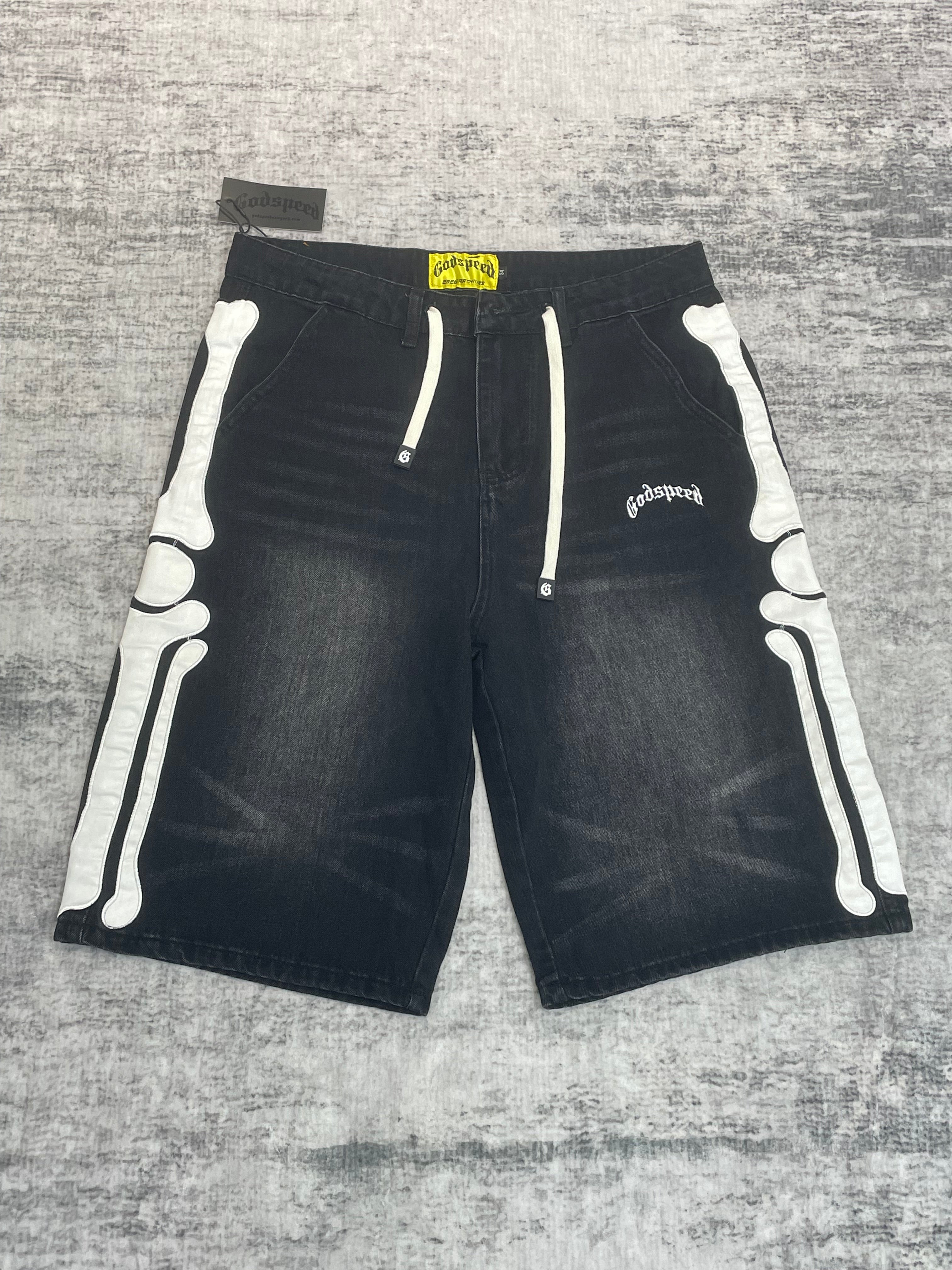 Shorts de Mezclilla Diseño Esquelético
