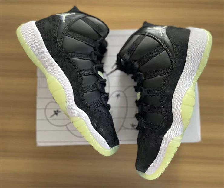 Jordan 11 Retro "Black Green Glow"