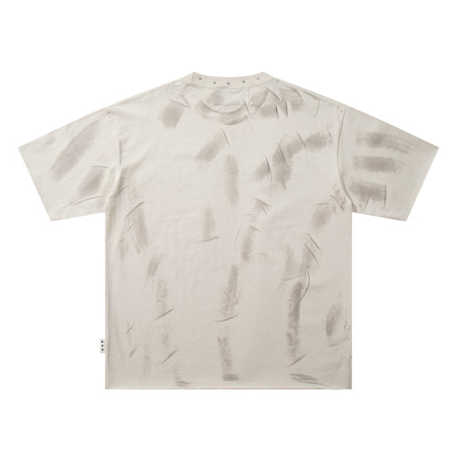 Camiseta Corta Urbana BKYS "Disaster" - Off-White / Gris Claro