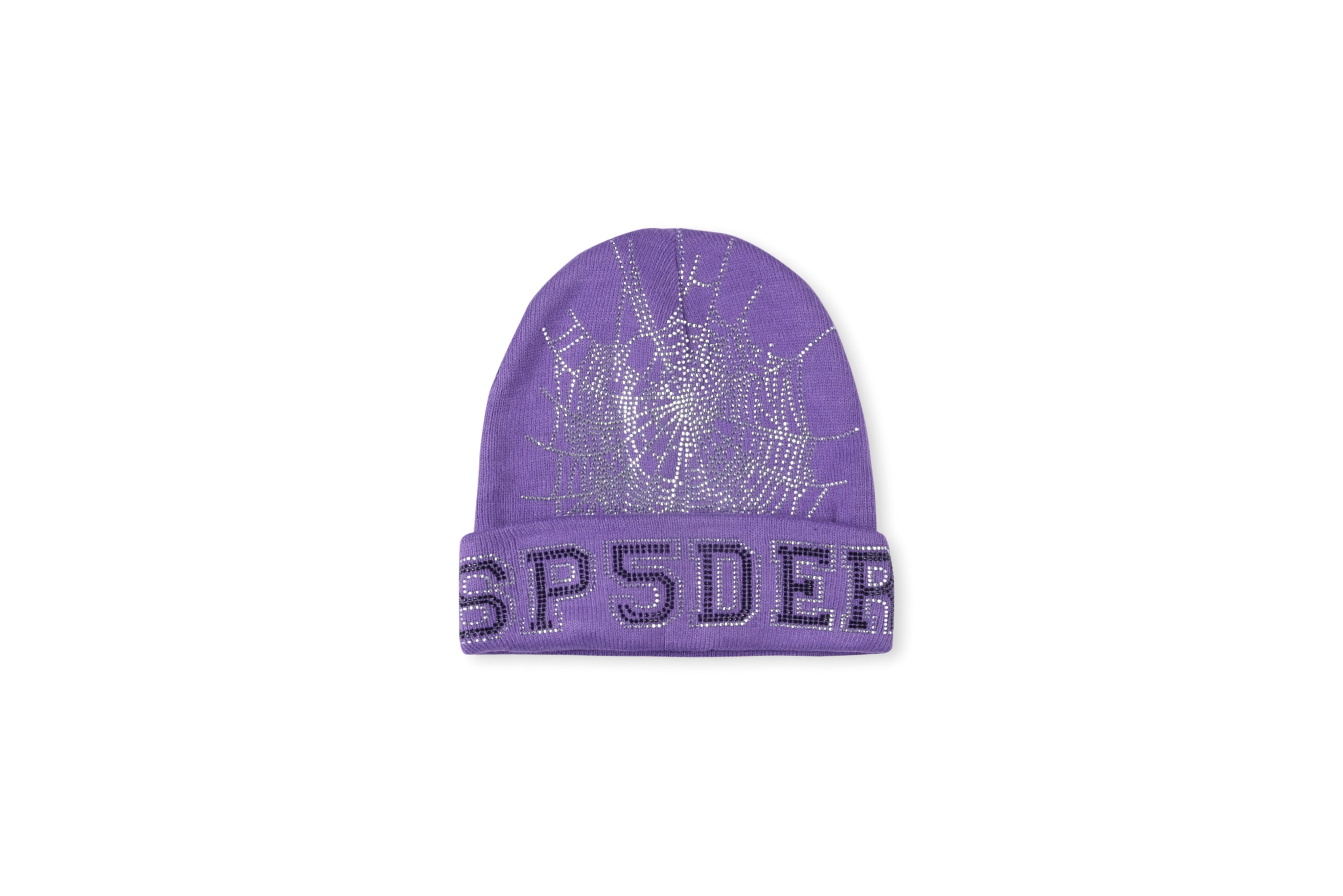 Gorro de Lana Negro con Diseño de Piedras Brillantes