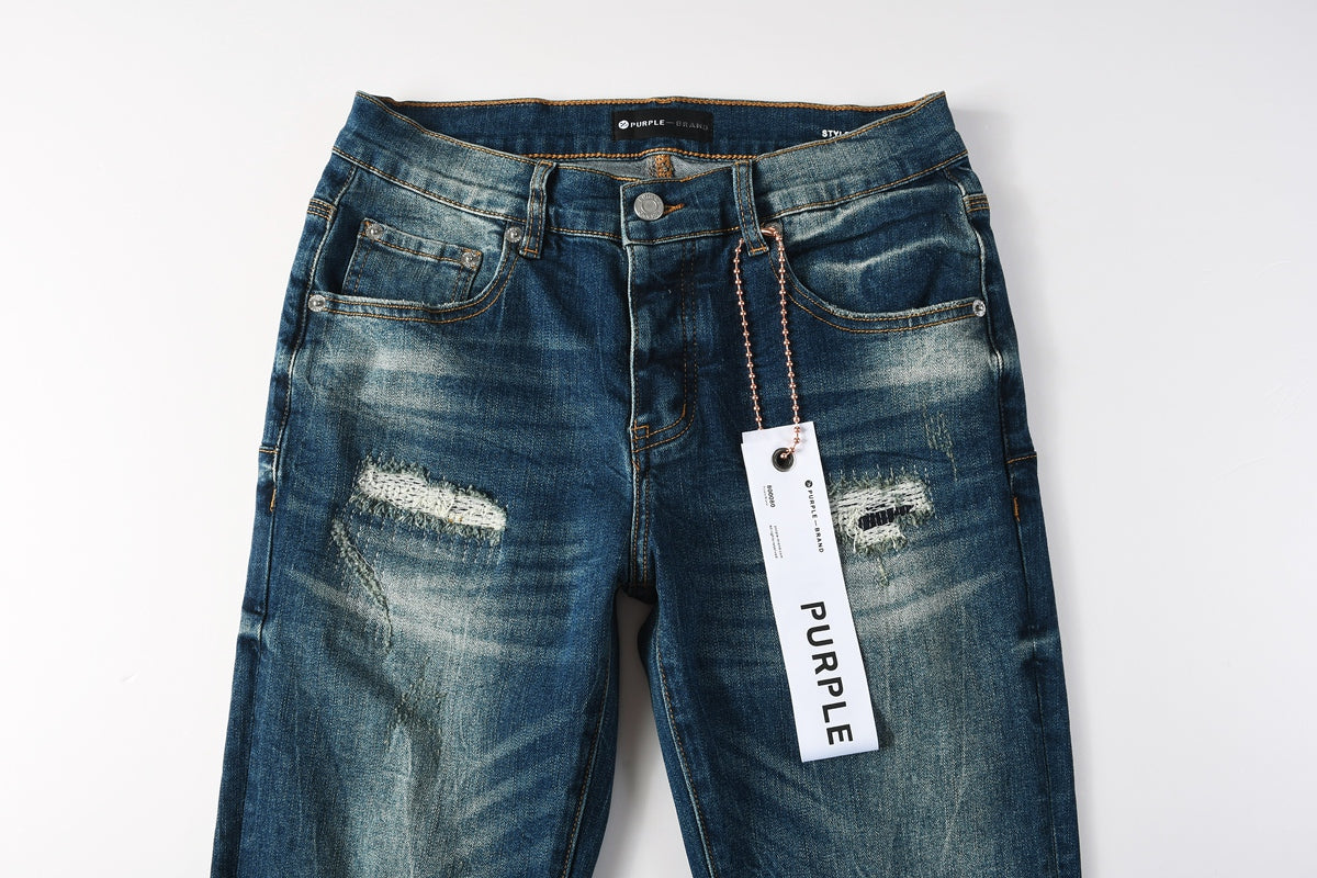 Jeans Purple Brand – Lavado Azul Medio con Roturas