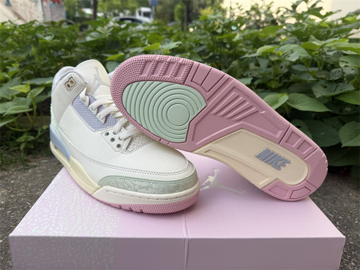 Air Jordan 3 Retro OG "Spring Is In The Air" (Colorway: Sail / Jade Aura / Pink)
