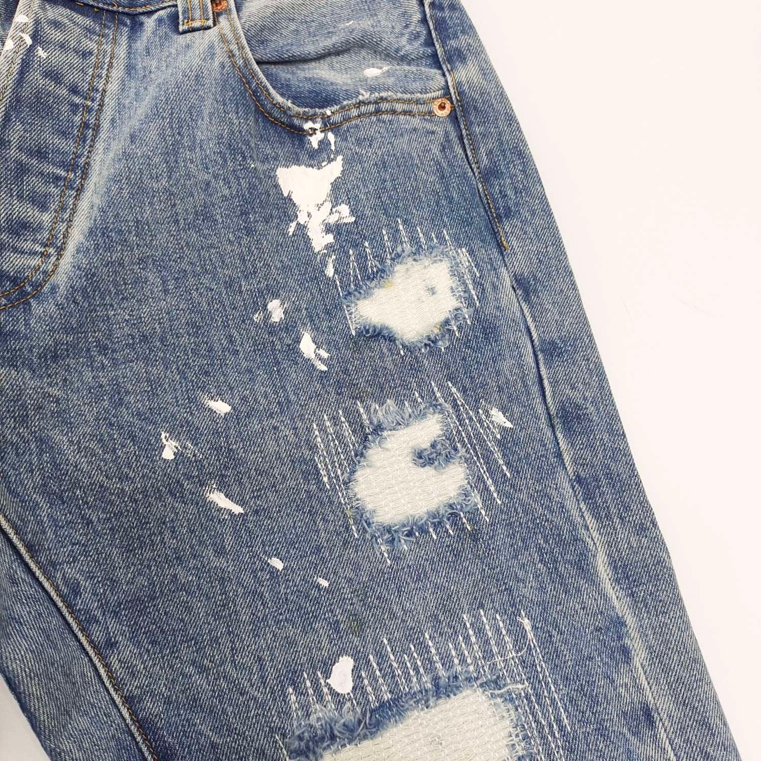 Jeans Gallery Dept. – Art Dept. Flare con Desgaste y Salpicaduras