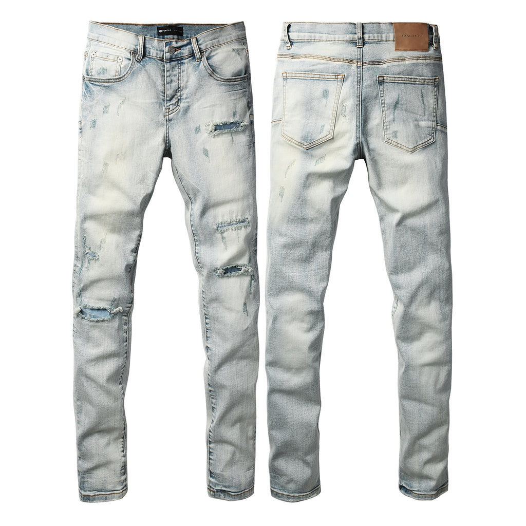 Jeans Purple Brand – Lavado Claro con Roturas