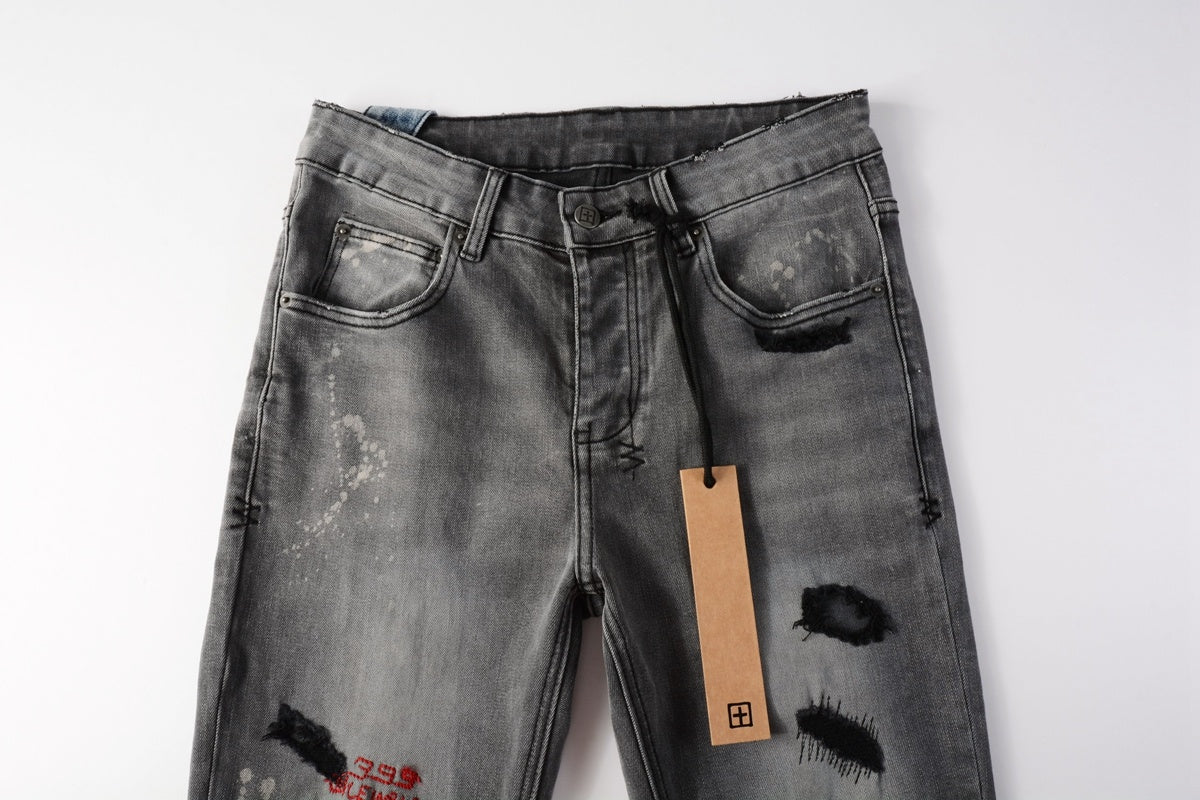 Jeans Ksubi – Lavado Gris con Detalles