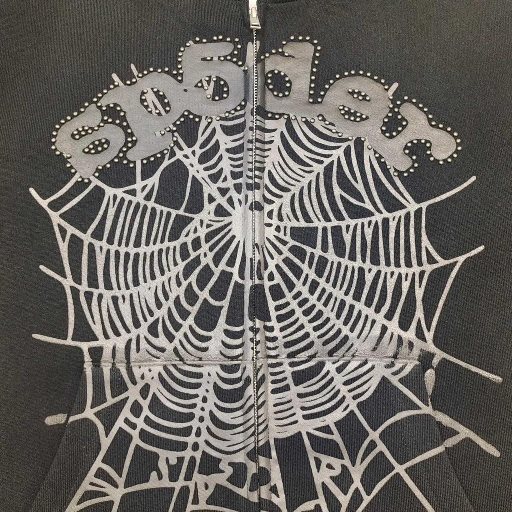 Sudadera Sp5der – Logo y Telaraña con Pedrería