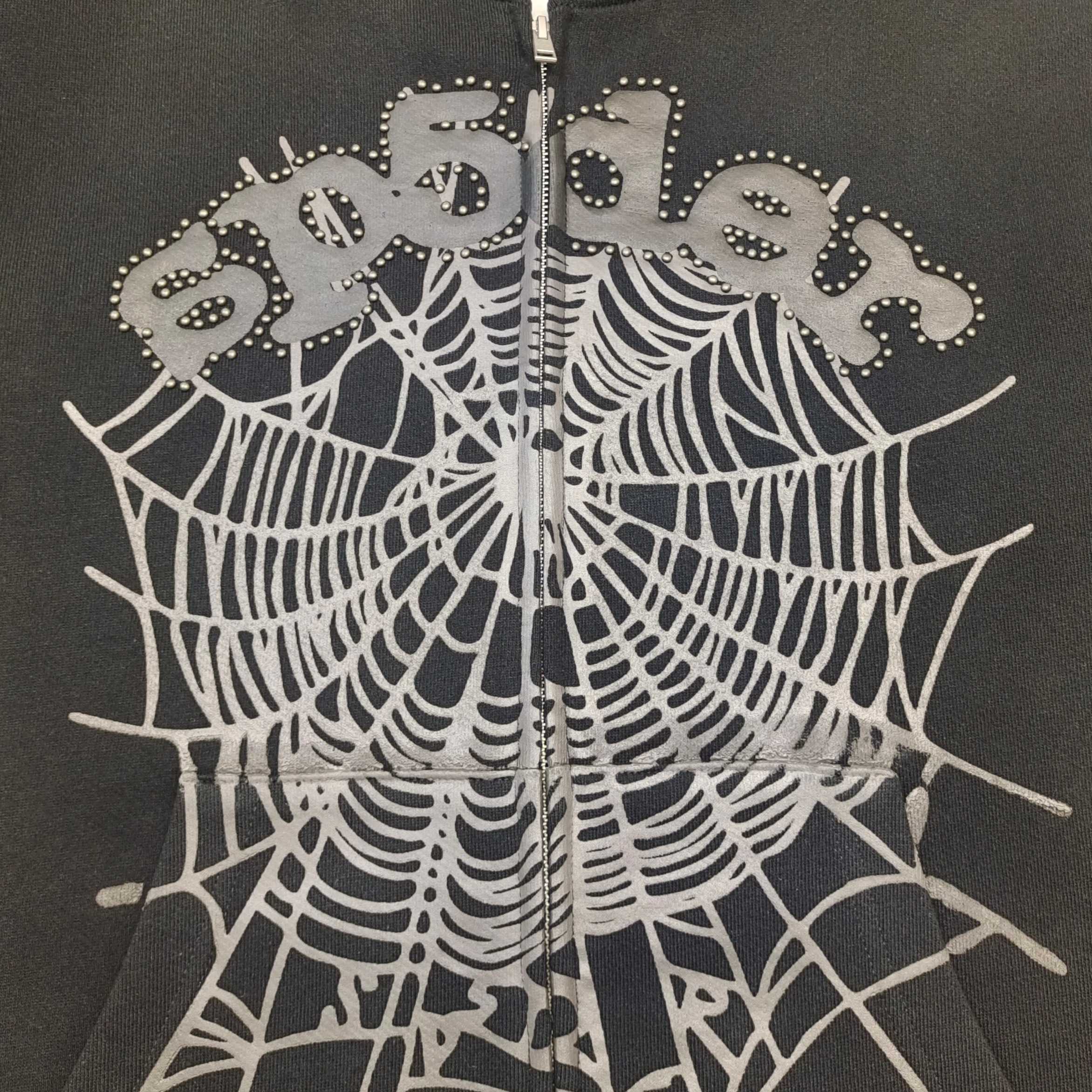 Sudadera Sp5der – Logo y Telaraña con Pedrería