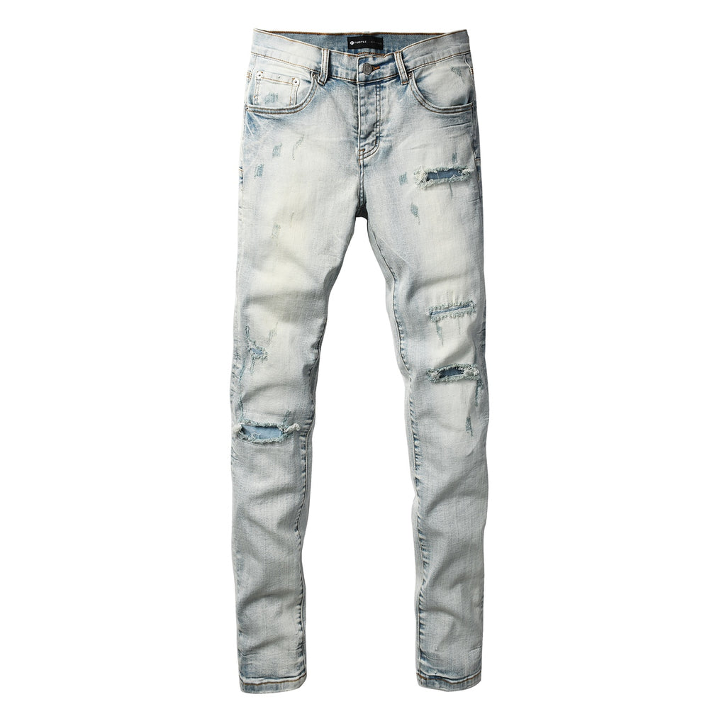 Jeans Purple Brand – Lavado Claro con Roturas