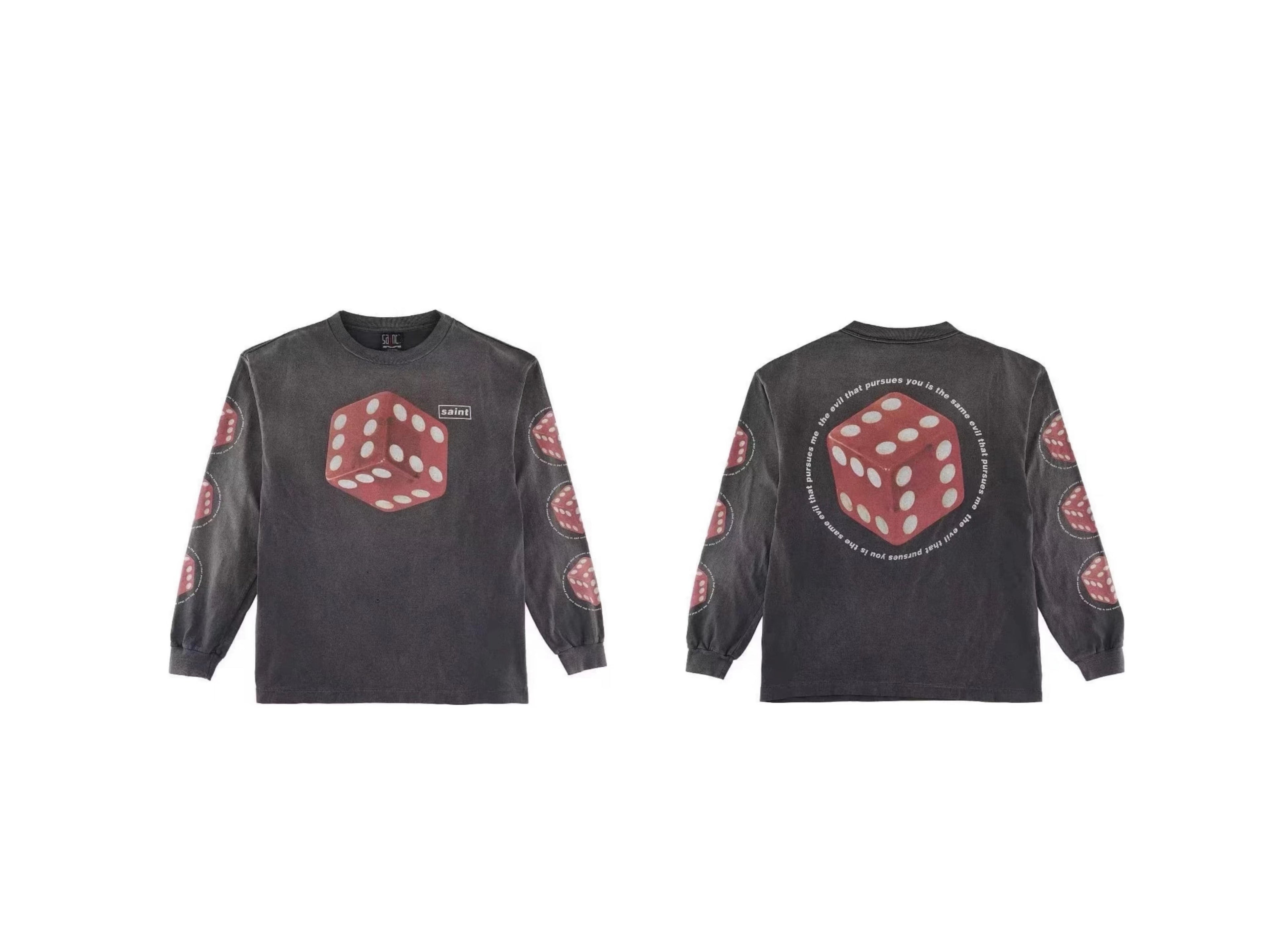Camiseta Saint Michael – Estampado de Dados Manga Larga