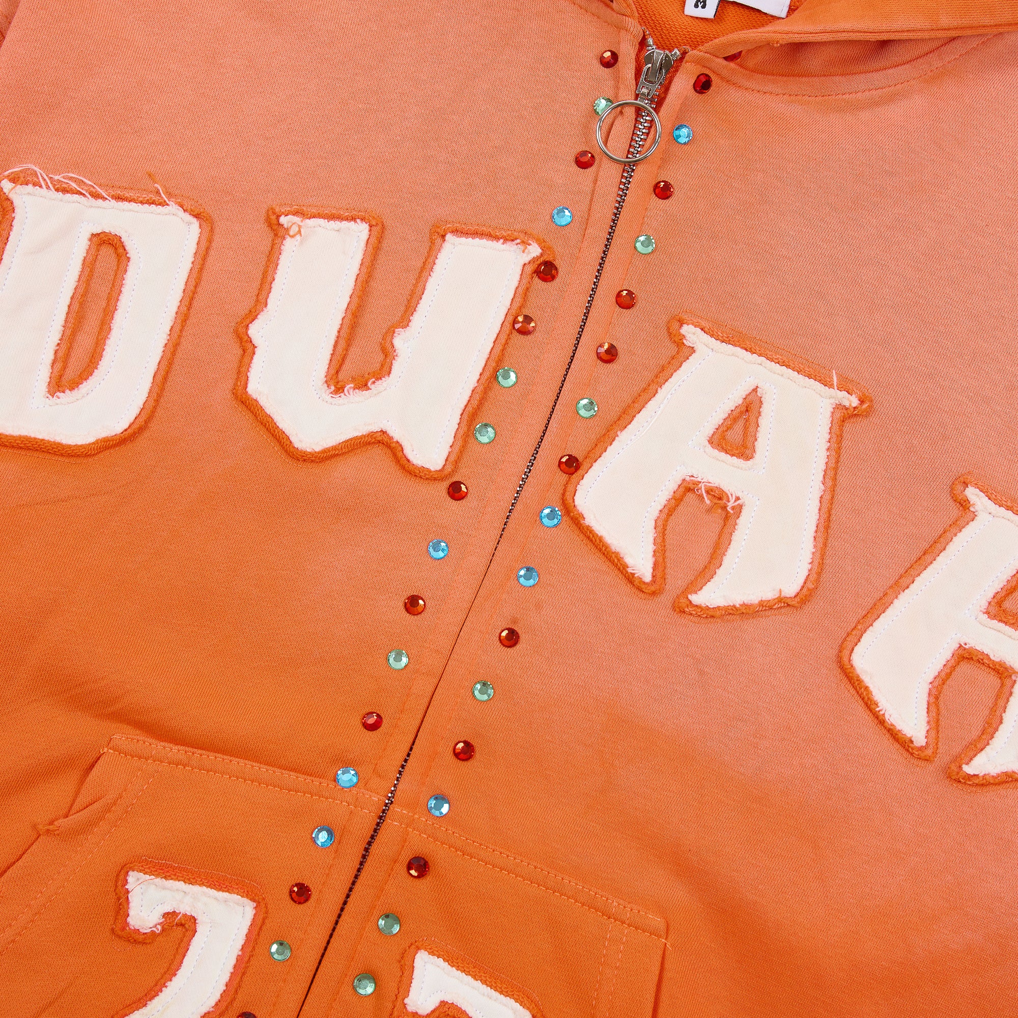 Sudaderas con capucha y cierre completo "DUAA 33" con detalles de tachuelas