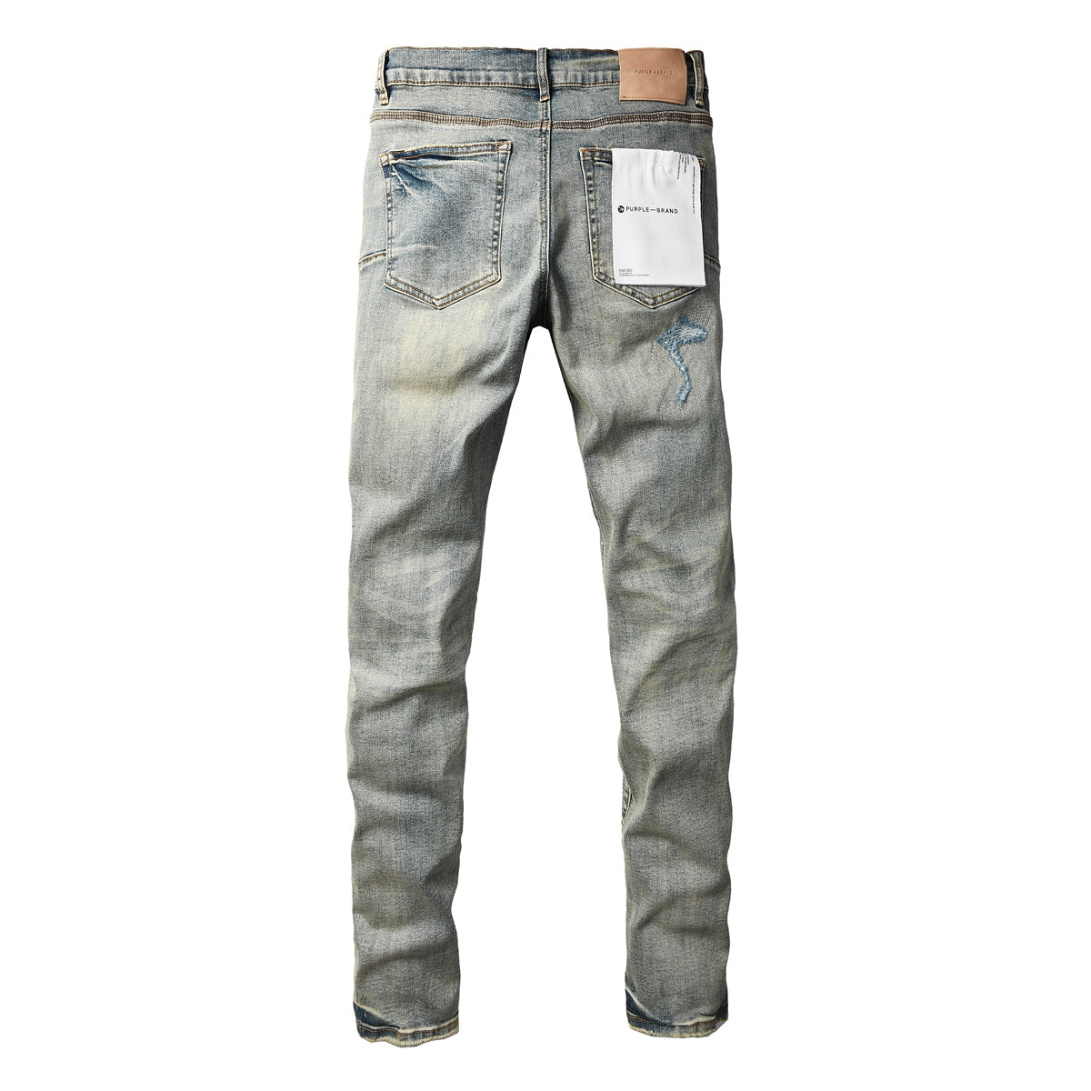 Jeans Purple Brand – Lavado Vintage con Parches Azules